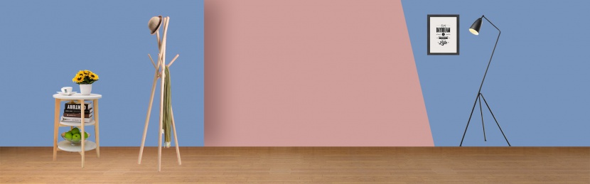 粉蓝色时尚质感家居空间海报背景