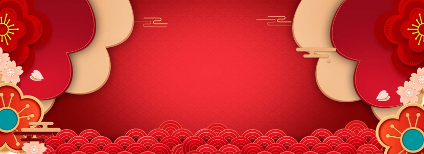春节红色喜庆电商海报背景