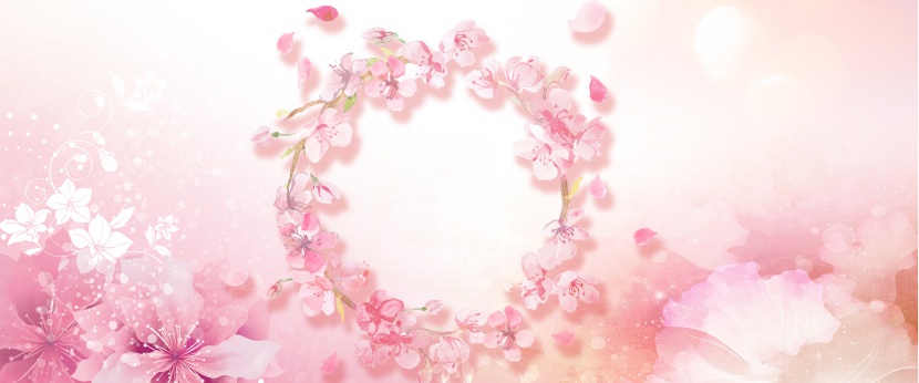 妇女节女生节女王节清新粉色剪纸风花朵海报