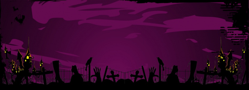 紫色万圣节电商海报背景