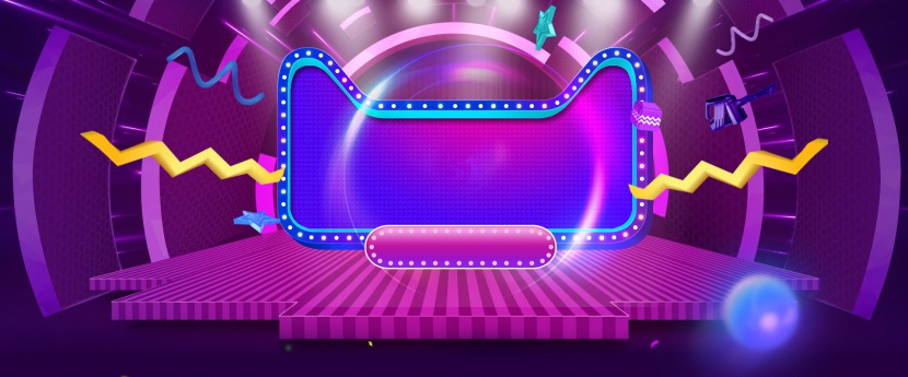 紫色炫酷节日促销舞台数码家电海报背景图