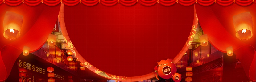 红色中国风年货节冬季女装促销海报背景