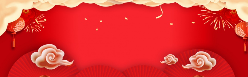 红色庆祝春节装饰鲜花园艺假花海报背景