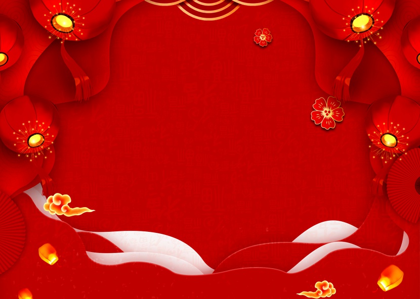 红色中国风剪纸家用电器新年春节海报背景