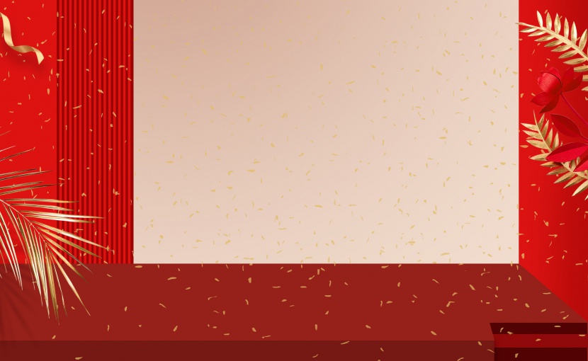 红色简约空间感新年数码家电节日海报背景