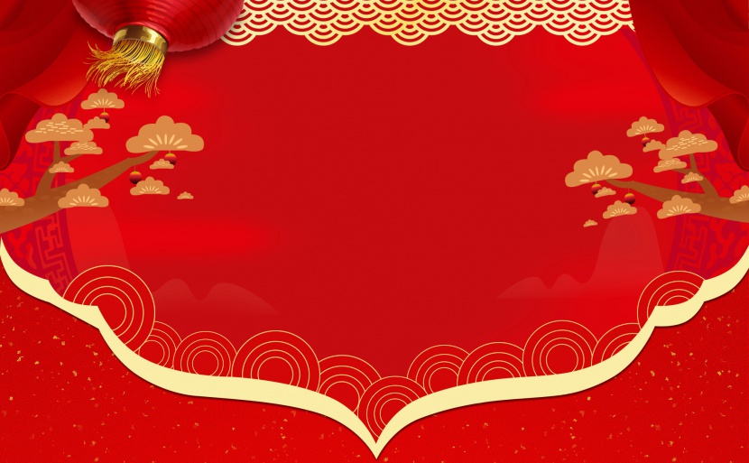 喜庆红色中国风春节新年家电百货海报背景