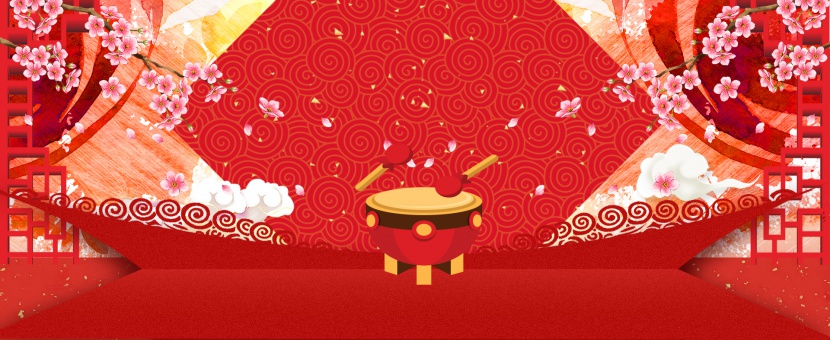 红色喜庆中国风家电数码春节新年海报背景