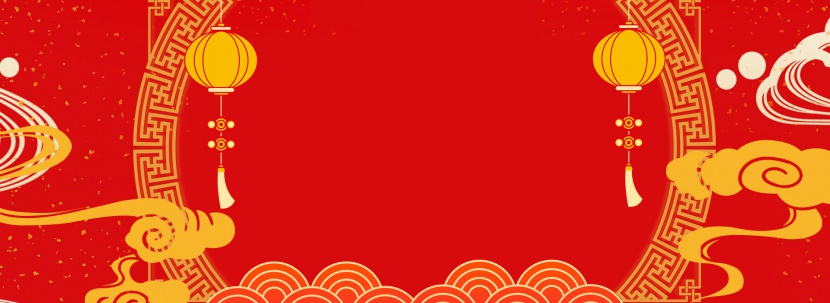 年货节中国风红色电商海报背景