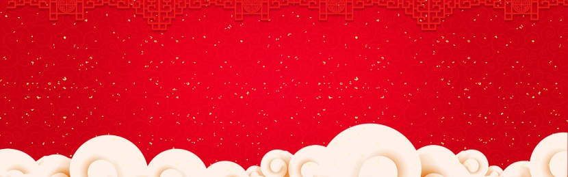 中国风边框红色秋冬女装年货节大促海报背景