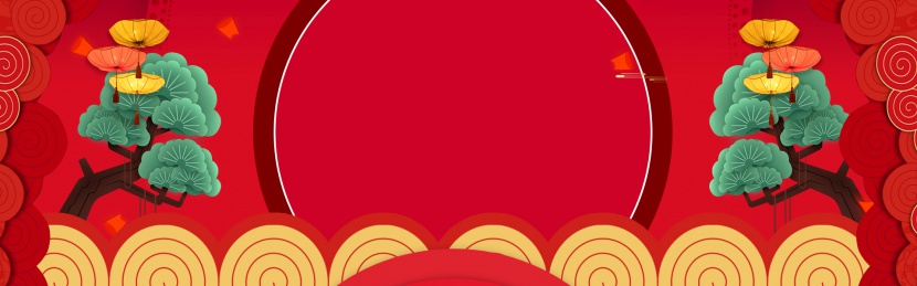 红色中国风年货节家用电器海报背景