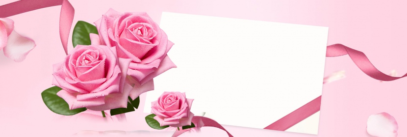 粉红色清新浪漫情人节化妆品促销海报背景