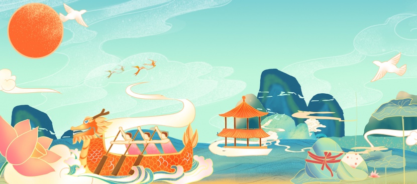 传统节日端午节中国风海报背景