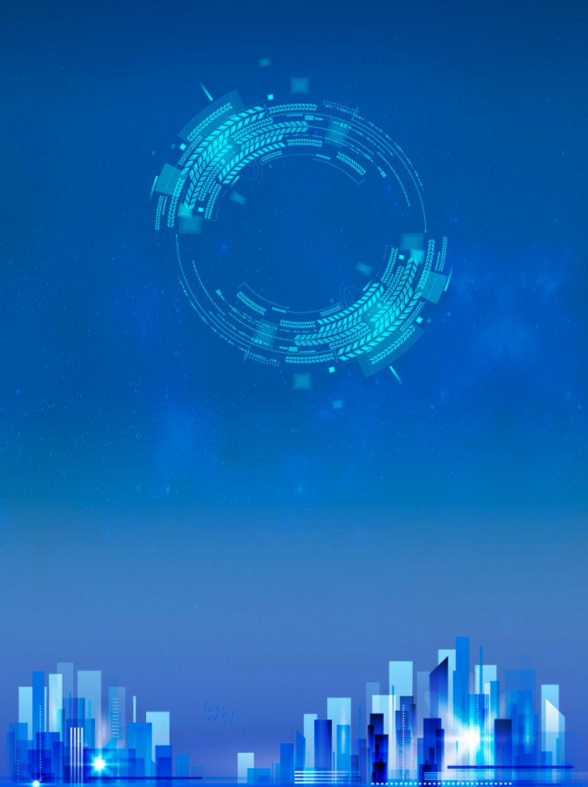 科技城市蓝色夜晚背景图