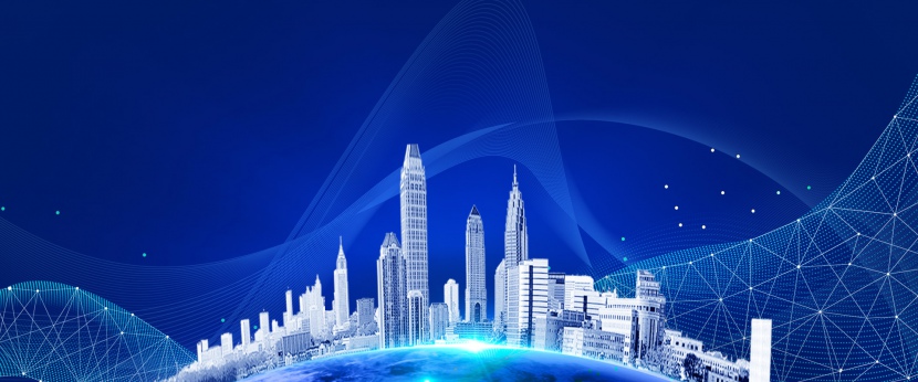 科技智慧城市蓝色背景