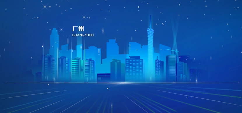 蓝色科技广州印象地标宣传背景