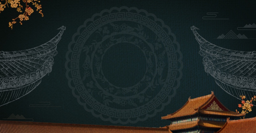 中国风故宫建筑大气背景海报
