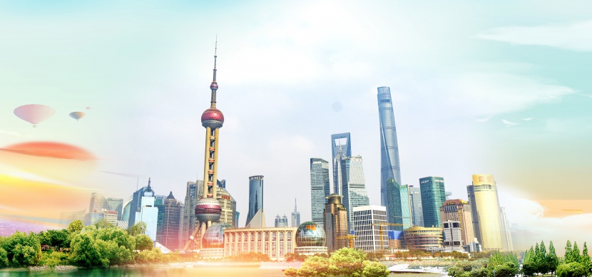 地标建筑魅力上海背景素材