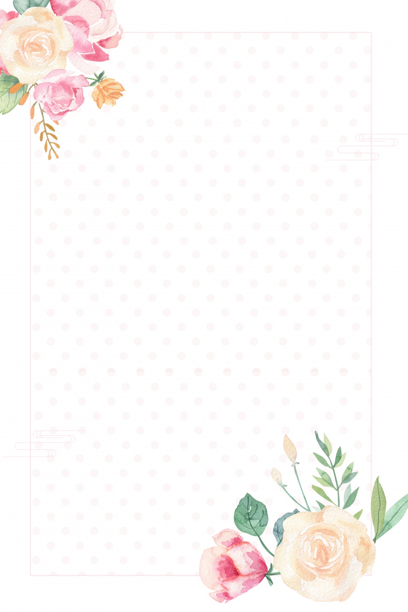 小清新二月花卉海报粉色