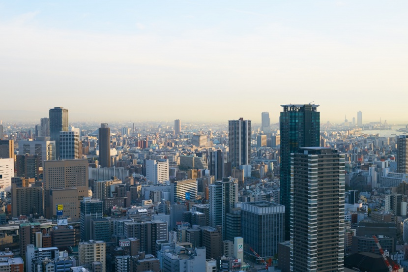日本大阪俯瞰城市