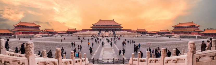 北京故宫博物馆古建宫殿全景摄影图